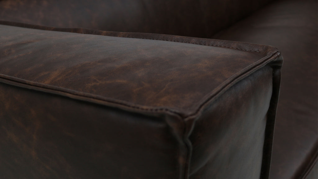 Mempra Design - 86" Opus Genuine Leather Square Arm Sofa